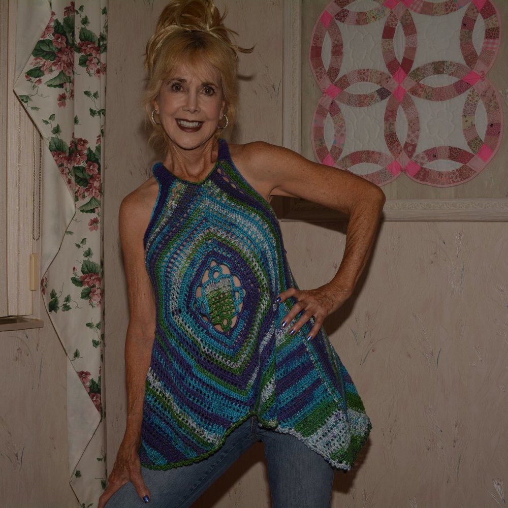 Hand crochet beach cover up